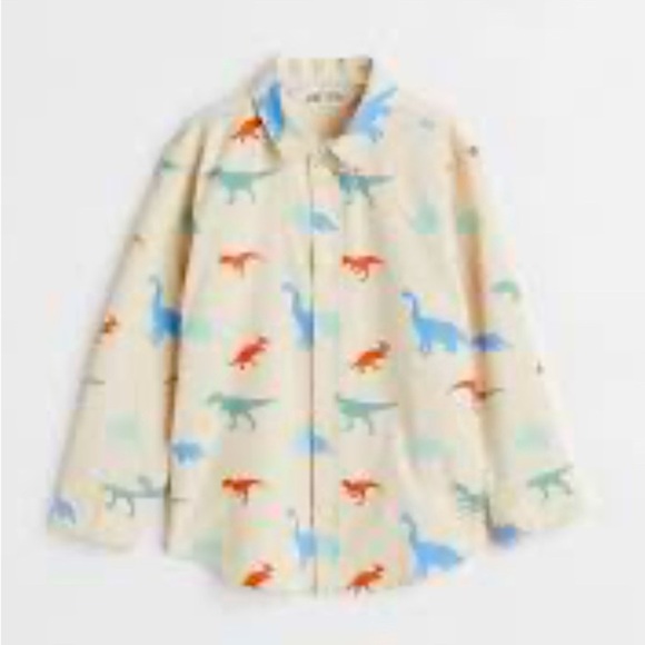 H&M Kids Dinosaur Print Shirt NWT Sz 7-8Y - Picture 1 of 6